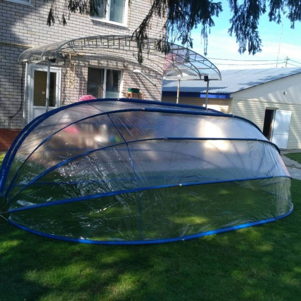 Тент для бассейна овальный Тентнавес 360х560 L200 (9 дуг 5 усиленных) из ПВХ 200 мкм купить с доставкой по РБ